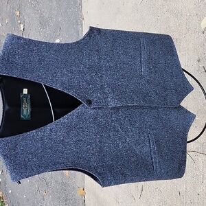 Eddie Doherty Ireland 100% Wool Silk Line Sz M Donegal Irish GREY Tweed Vest